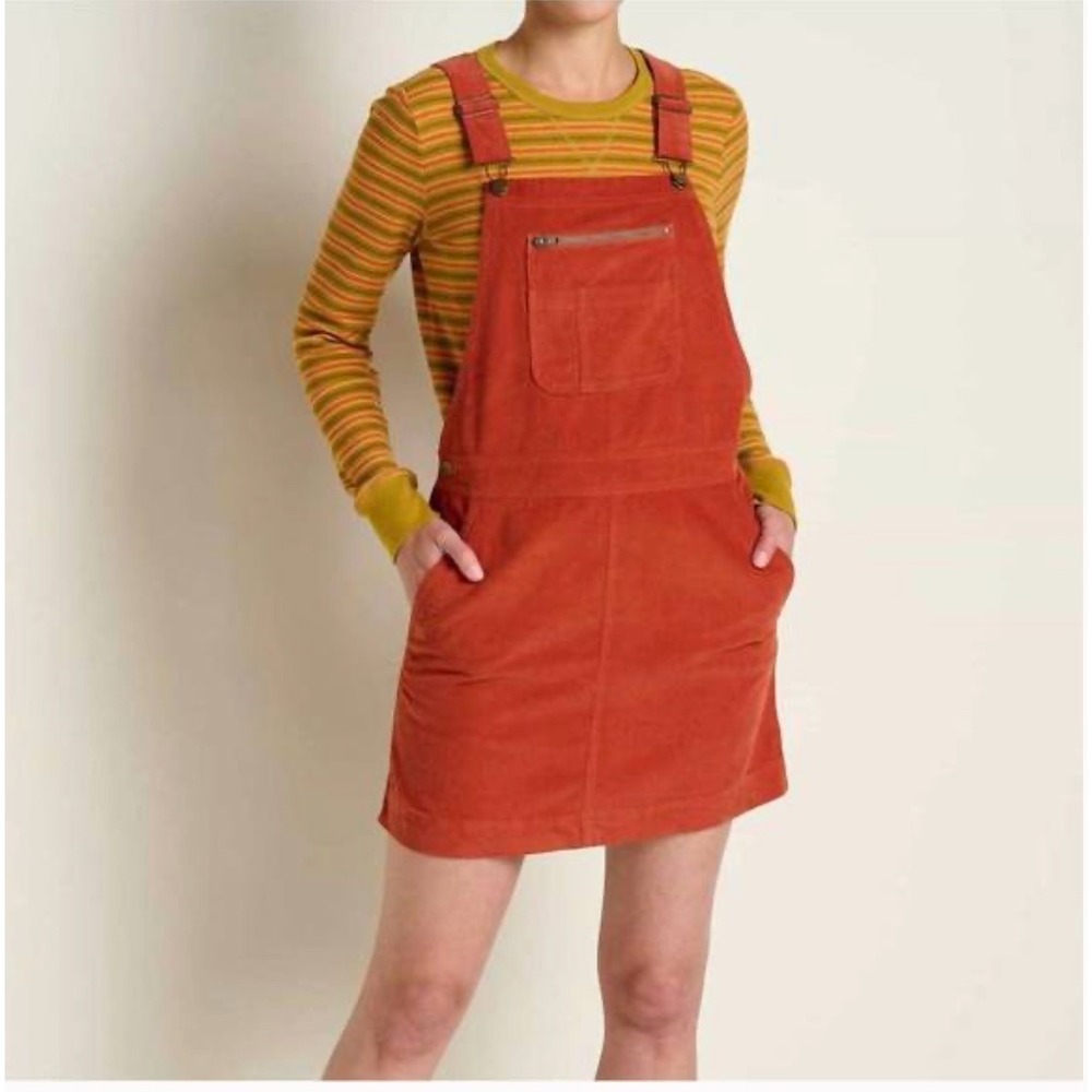 Toad & Co Scouter Cord Jumper Cinnamon Corduroy Overall Dress Cotton Medium
